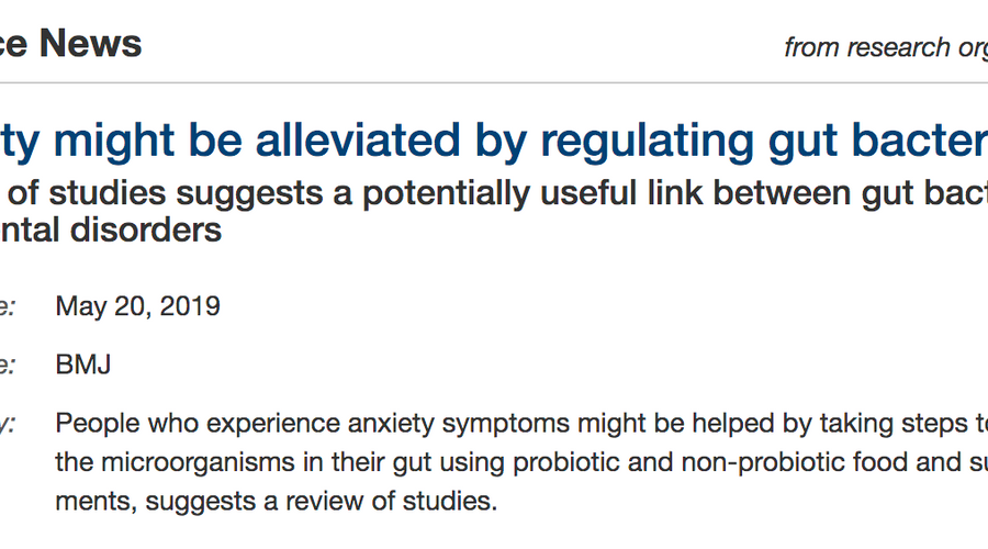 Prebiotics linked to improving anxiety